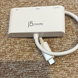 j5create White USB-C Multiport Adapter
